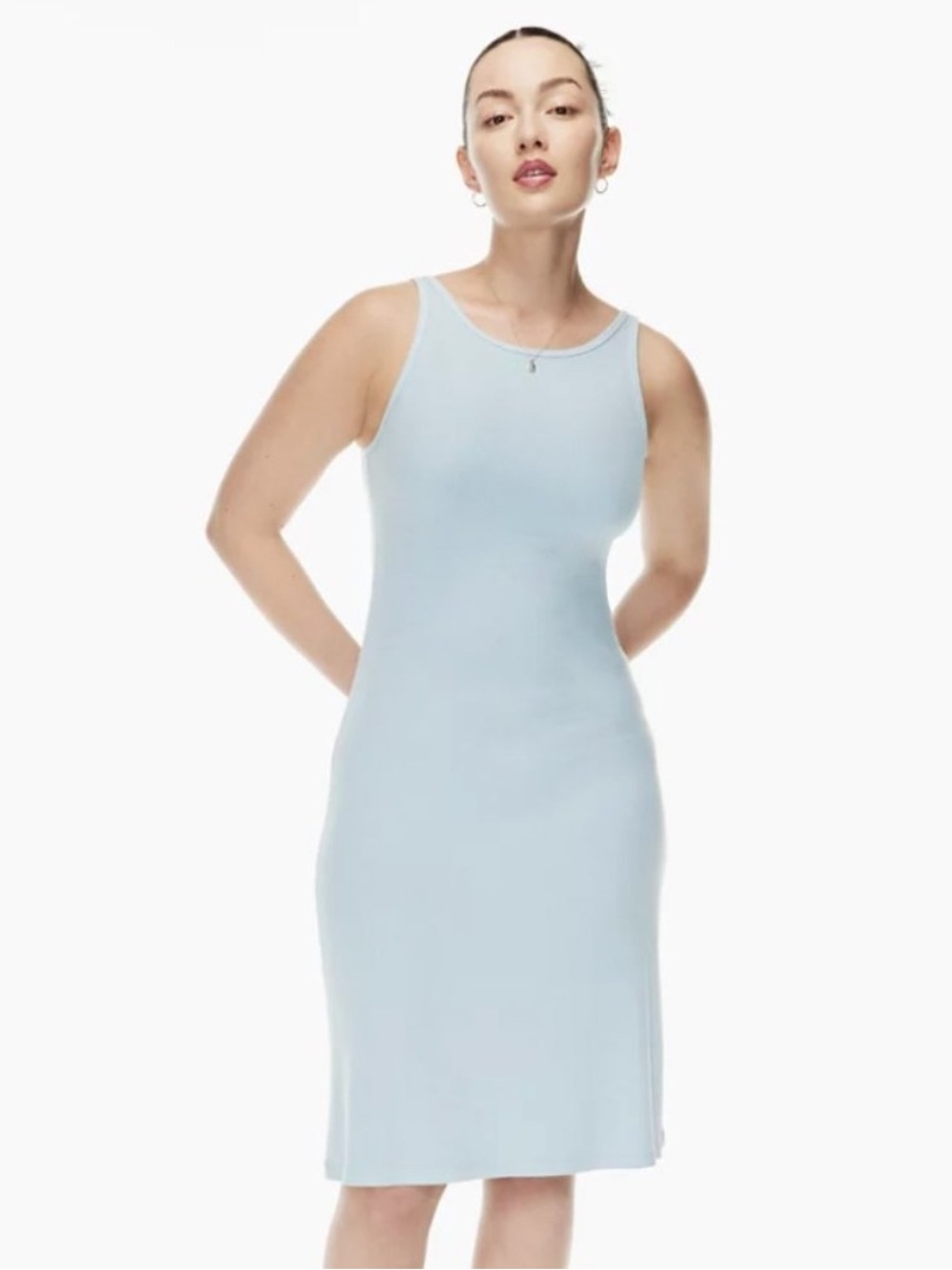 Aritzia Wilfred Free Fauna Pastel Blue Sleeveless Slip Midi Dress